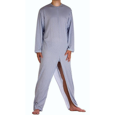 Pigiama cotone invernale cerniera interno gambe art.1007