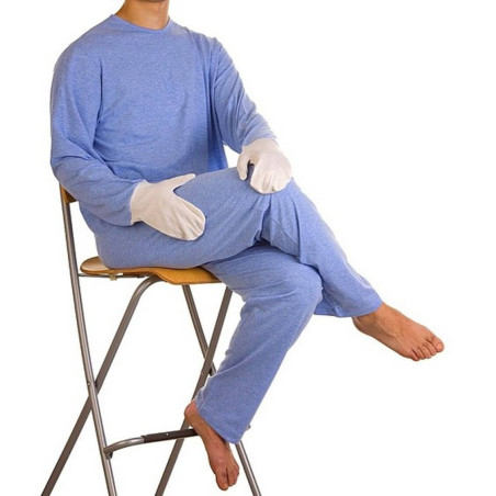 Pigiama anziani disabili cerniera posteriore e guanti art.1004-M