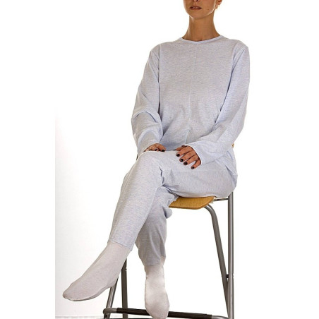 Pigiama anziani disabili caldo cotone con calze art.1001 - P