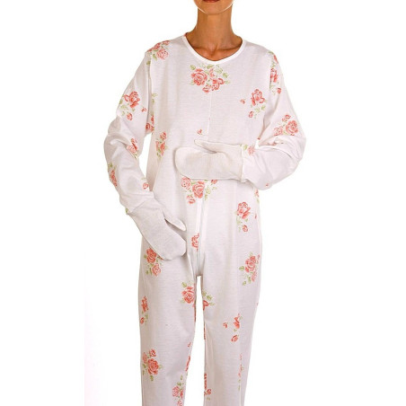 Pigiama anziani disabili cerniera posteriore e guanti art.1002-M