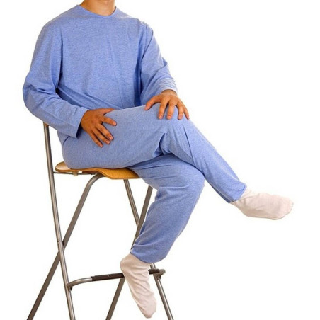 Pigiama anziani disabili caldo cotone con calze art.1003 - P