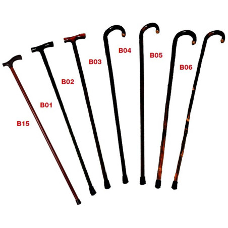 Bastone uomo in legno per deambulazione art.ParaB06