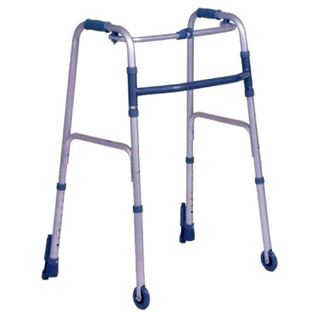 Deambulatore fisso pieghevole ruote fisse e puntali art.ParaDE8