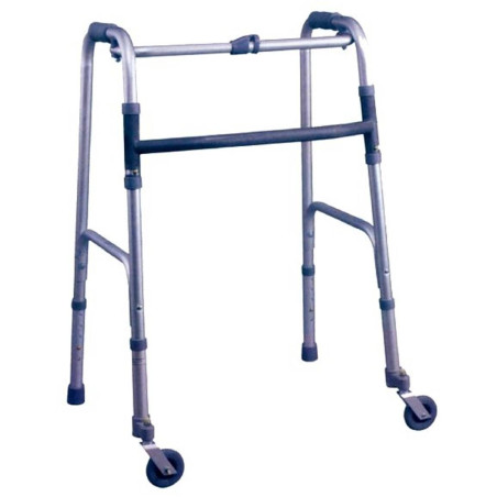 Deambulatore fisso pieghevole due ruote e due puntali art.ParaDE9