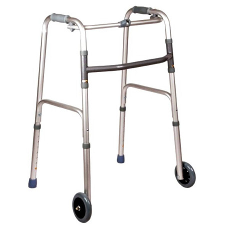Deambulatore fisso pieghevole con ruote e puntali art.ParaDE16