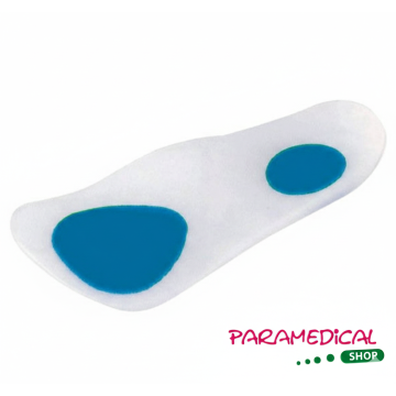 Soletta ortopedica in silicone con zone di scarico blu per tallone e metatarso - ParamedicalShop