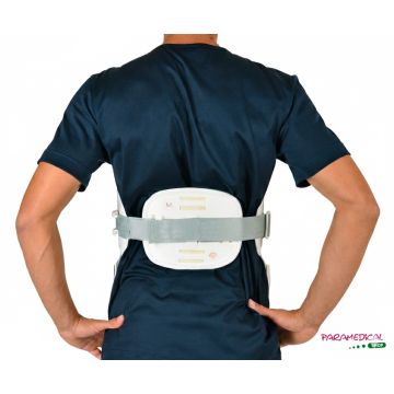 Vista posteriore dell'appoggio lombare di un iperestensore a tre punti con logo ParamedicalShop