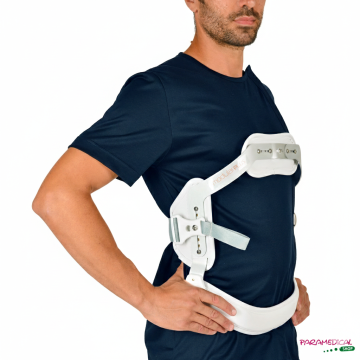 Dettaglio laterale destro di un iperestensore vertebrale regolabile per correzione posturale - ParamedicalShop