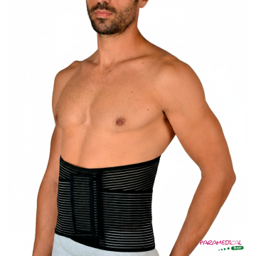 Corsetto ortopedico nero con tiranti elastici per supporto lombare - ParamedicalShop