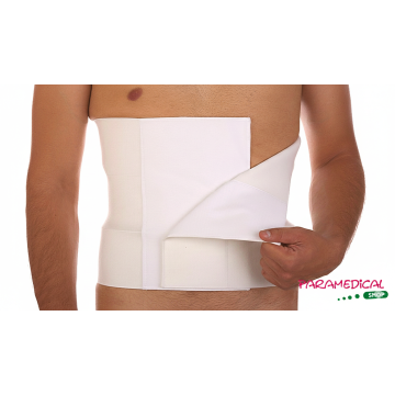 Dettaglio chiusura fascia addominale bianca